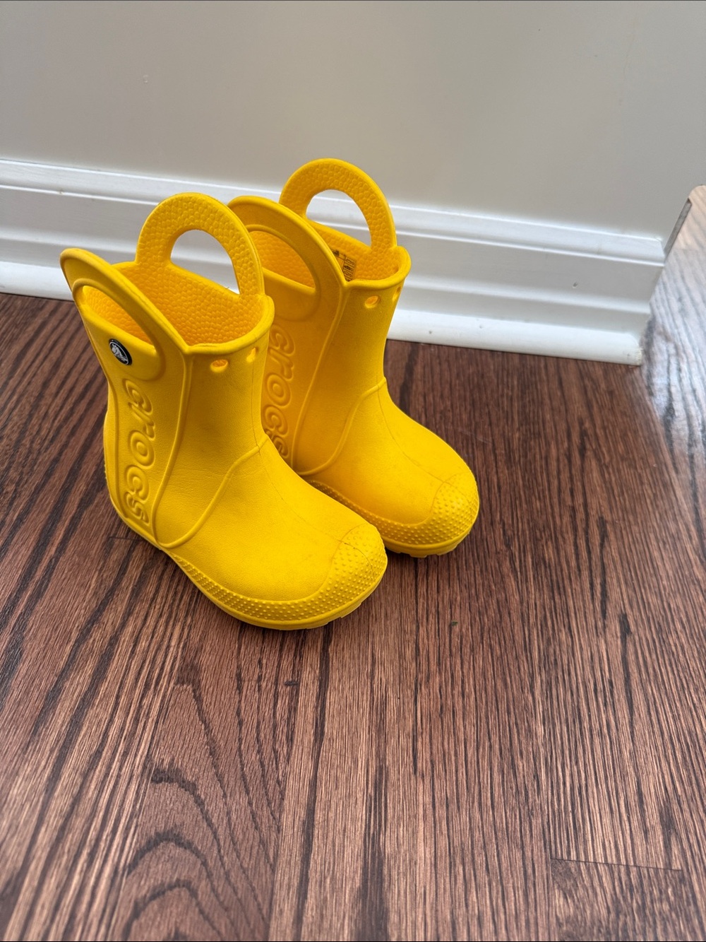 CROCS Kids' Yellow Handle Rain Boots